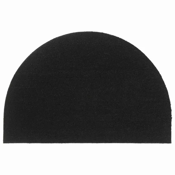 Tapis de porte noir demi-rond 60x90 cm fibre de coco touffeté
