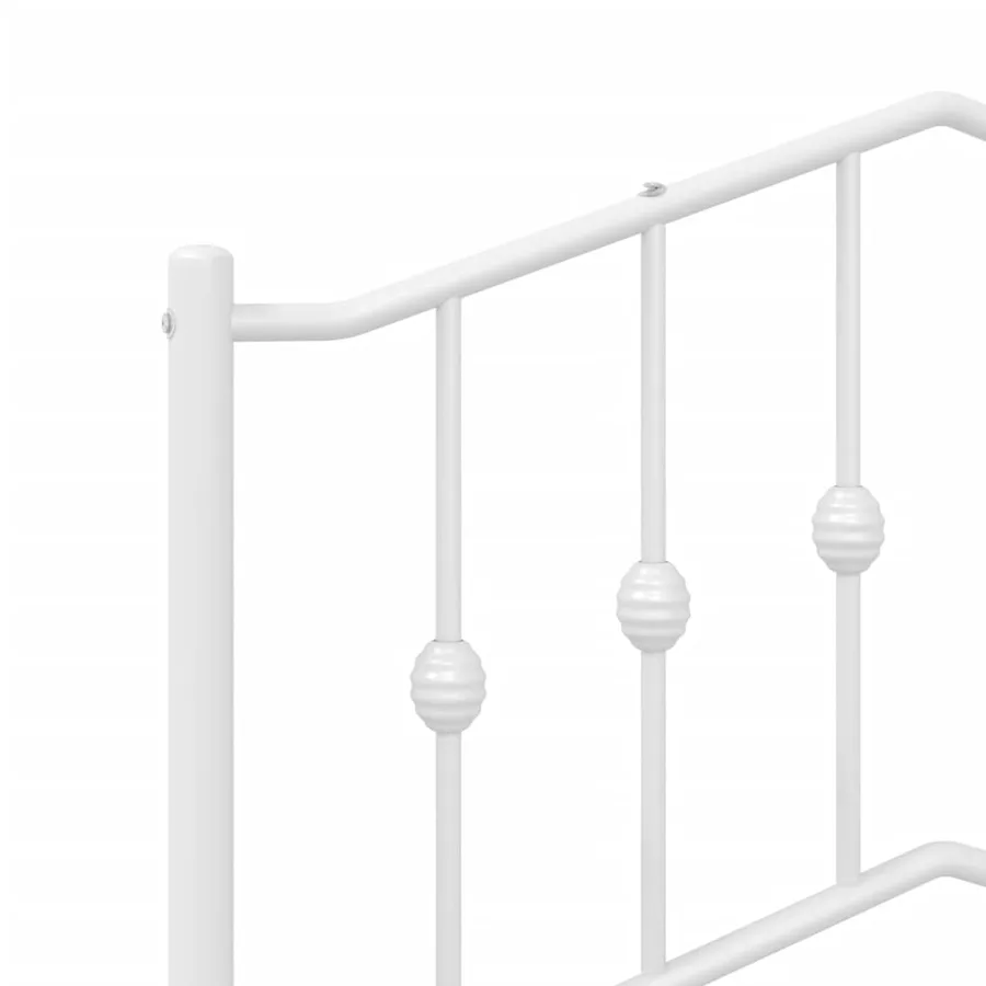 Cadre de lit métal sans matelas avec tête de lit blanc 75x190cm - 8
