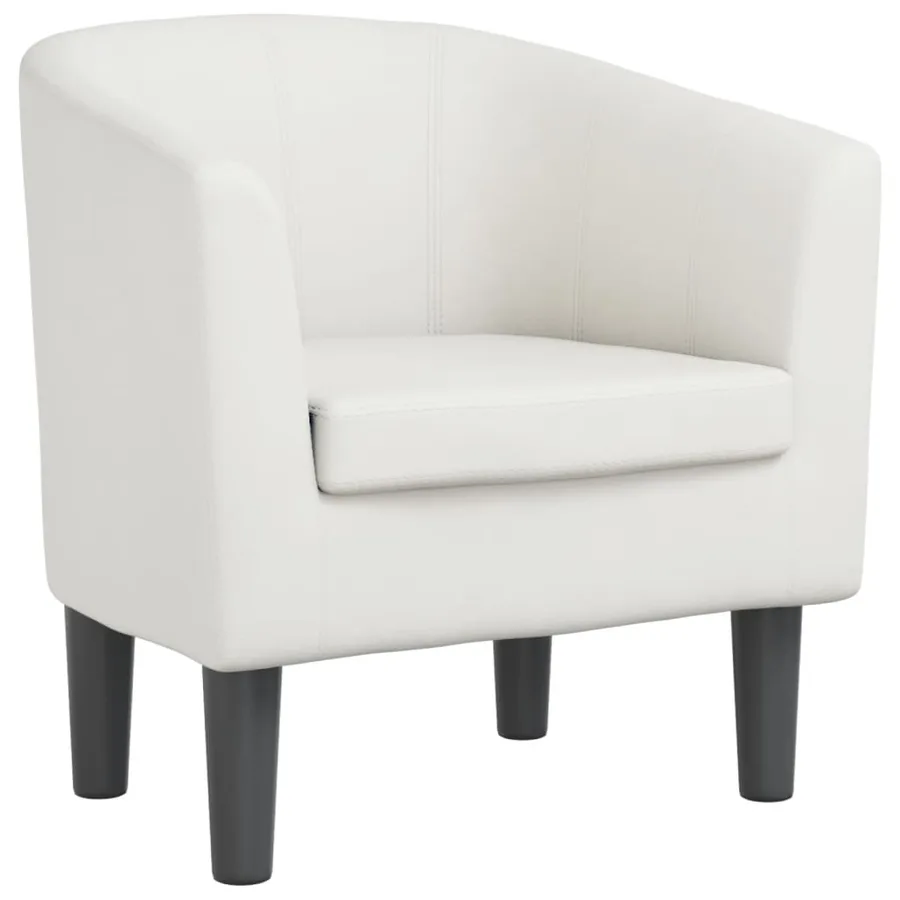 Fauteuil blanc similicuir - 2