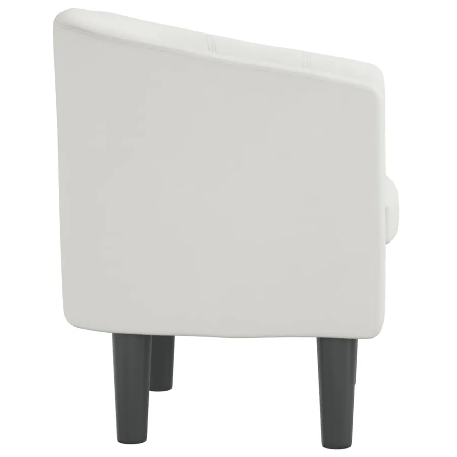 Fauteuil blanc similicuir - 4