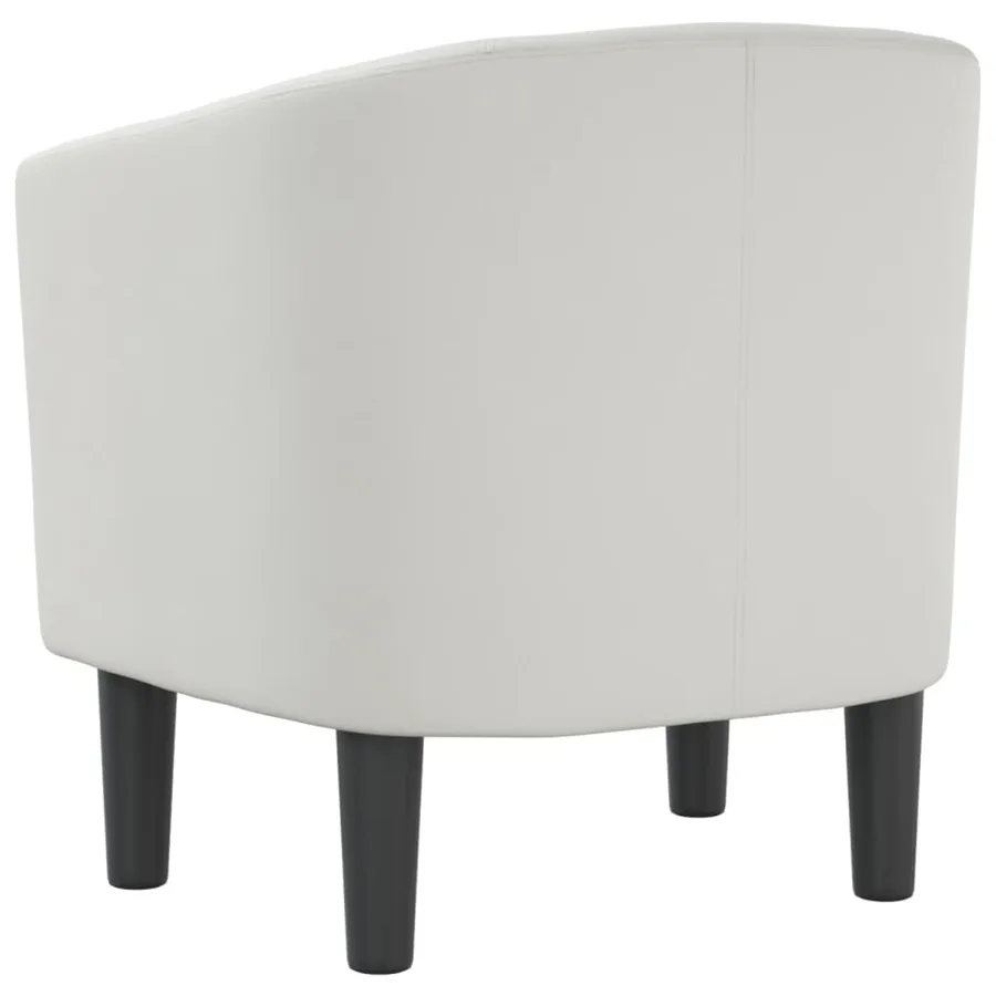 Fauteuil blanc similicuir - 5