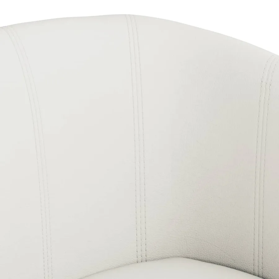 Fauteuil blanc similicuir - 6