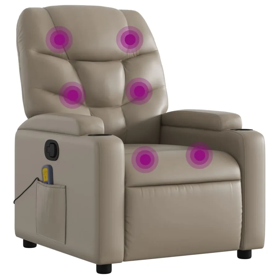 Fauteuil de massage inclinable Cappuccino Similicuir - 2