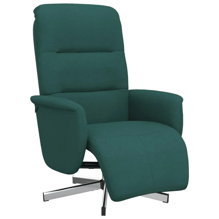 Fauteuil inclinable avec repose-pieds vert foncé tissu - 2
