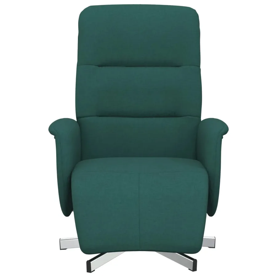 Fauteuil inclinable avec repose-pieds vert foncé tissu - 3