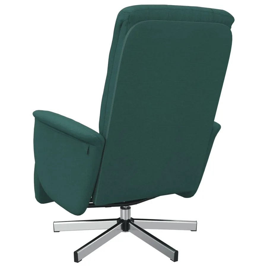 Fauteuil inclinable avec repose-pieds vert foncé tissu - 5