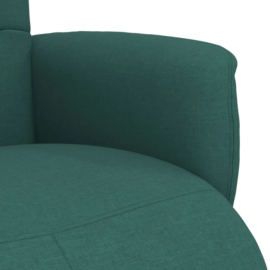 Fauteuil inclinable avec repose-pieds vert foncé tissu - 7
