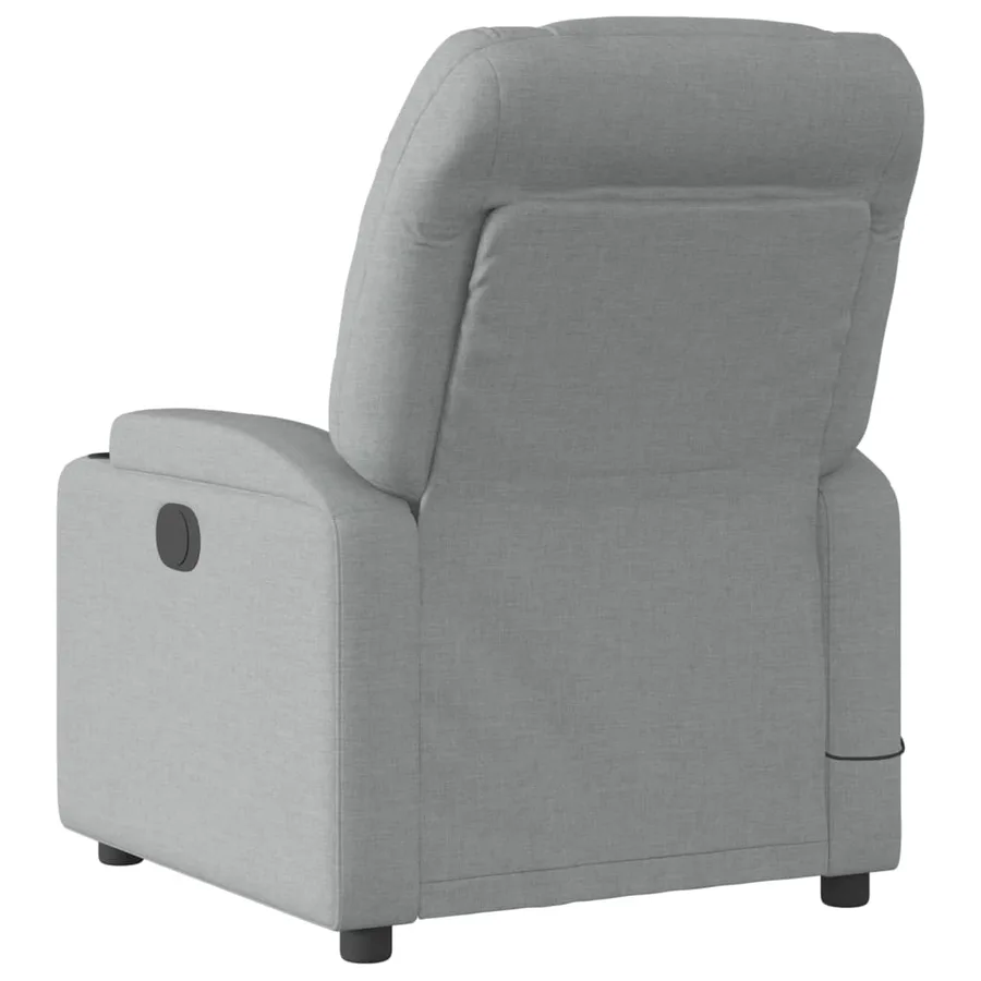 Fauteuil de massage inclinable gris clair tissu - 4