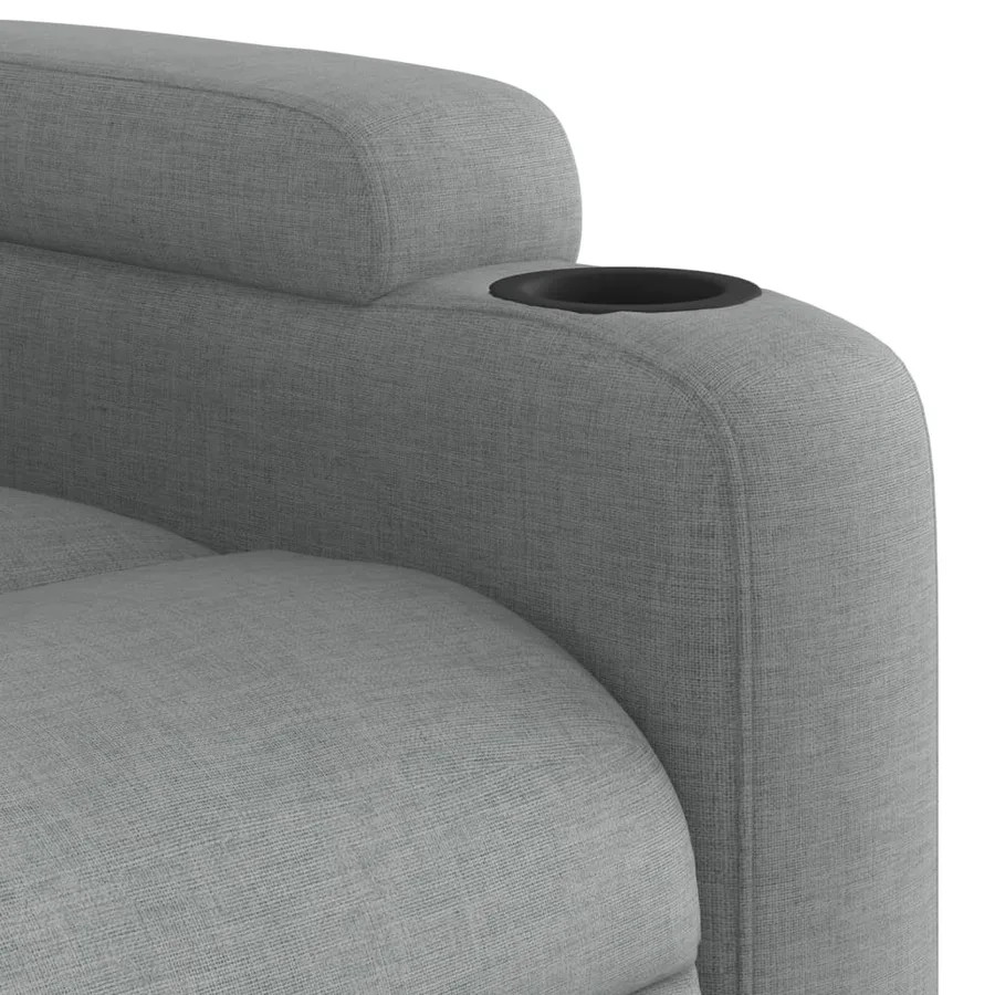 Fauteuil de massage inclinable gris clair tissu - 9