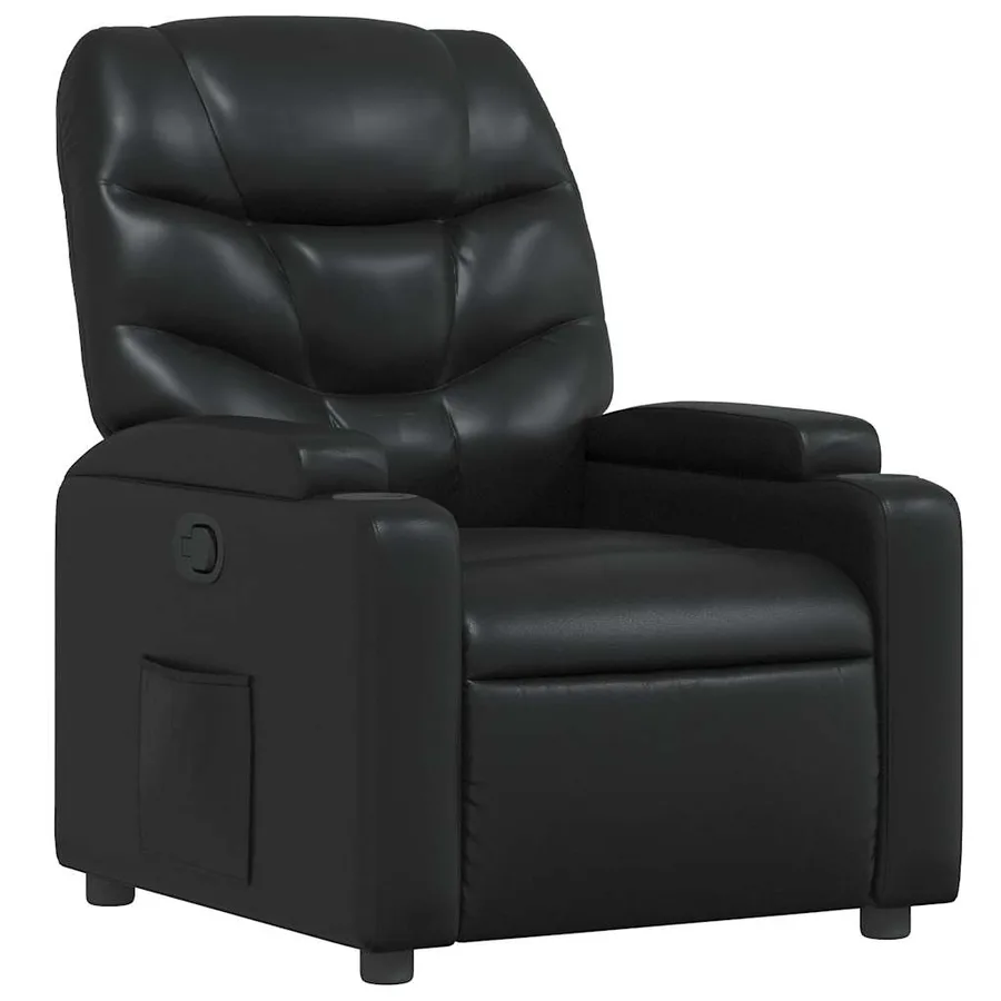 Fauteuil inclinable en similicuir noir - 2