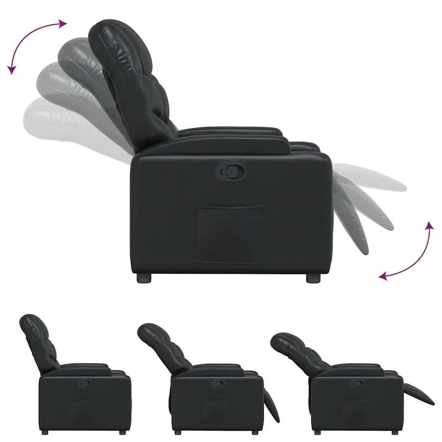 Fauteuil inclinable en similicuir noir - 6