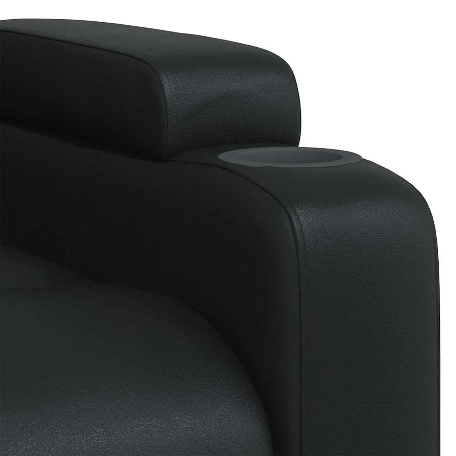 Fauteuil inclinable en similicuir noir - 8