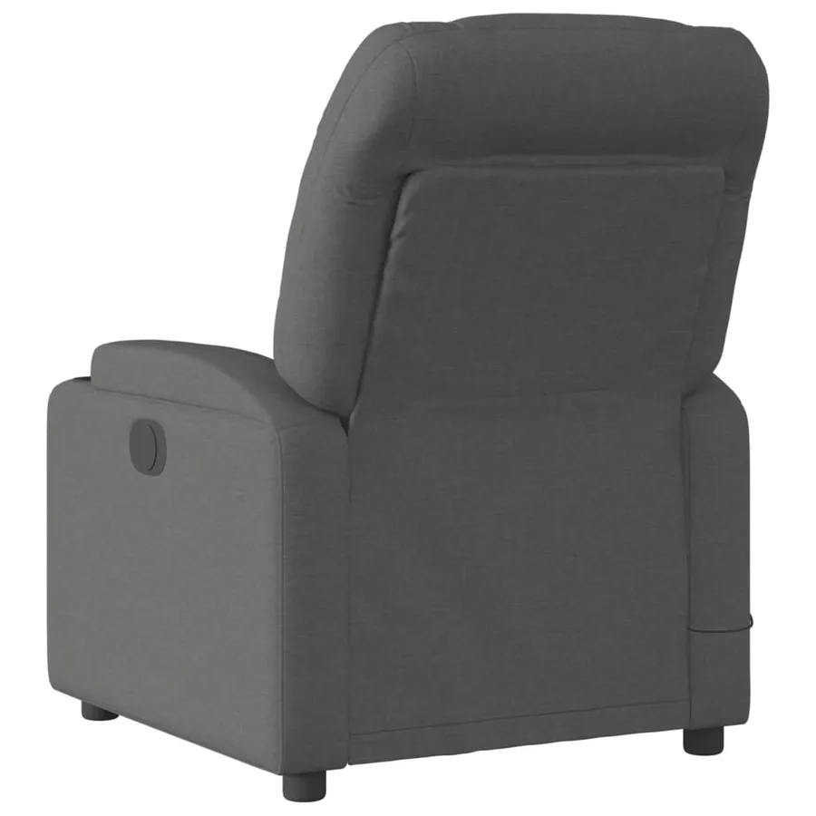 Fauteuil inclinable de massage gris foncé tissu - 4