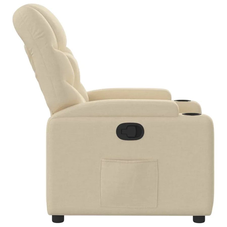 Fauteuil inclinable Crème Tissu - 4