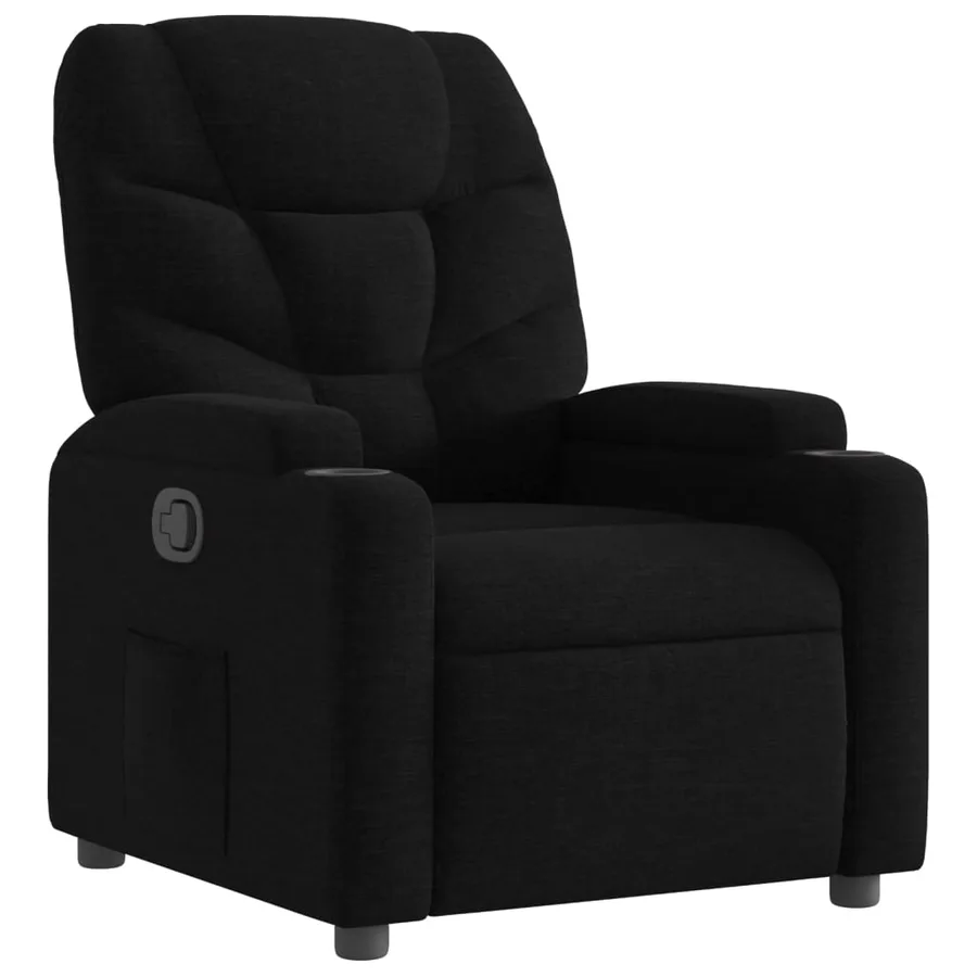 Fauteuil inclinable en tissu noir - 2