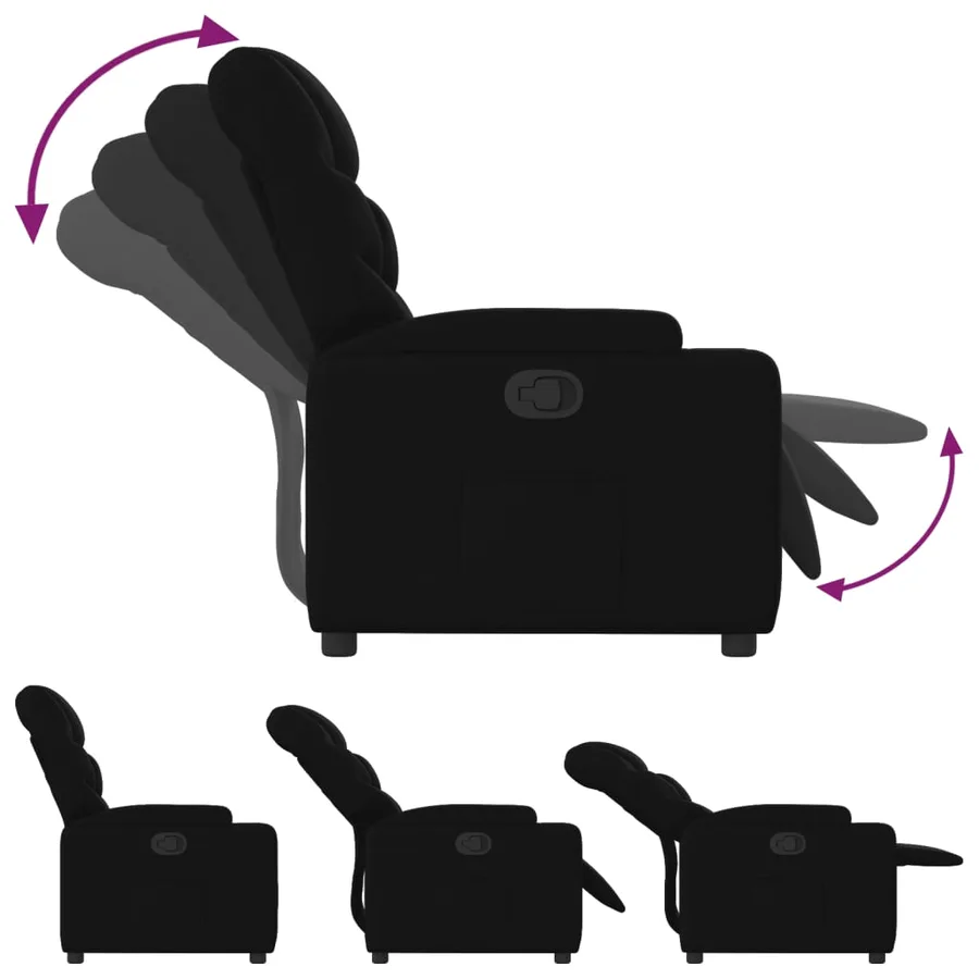 Fauteuil inclinable en tissu noir - 4