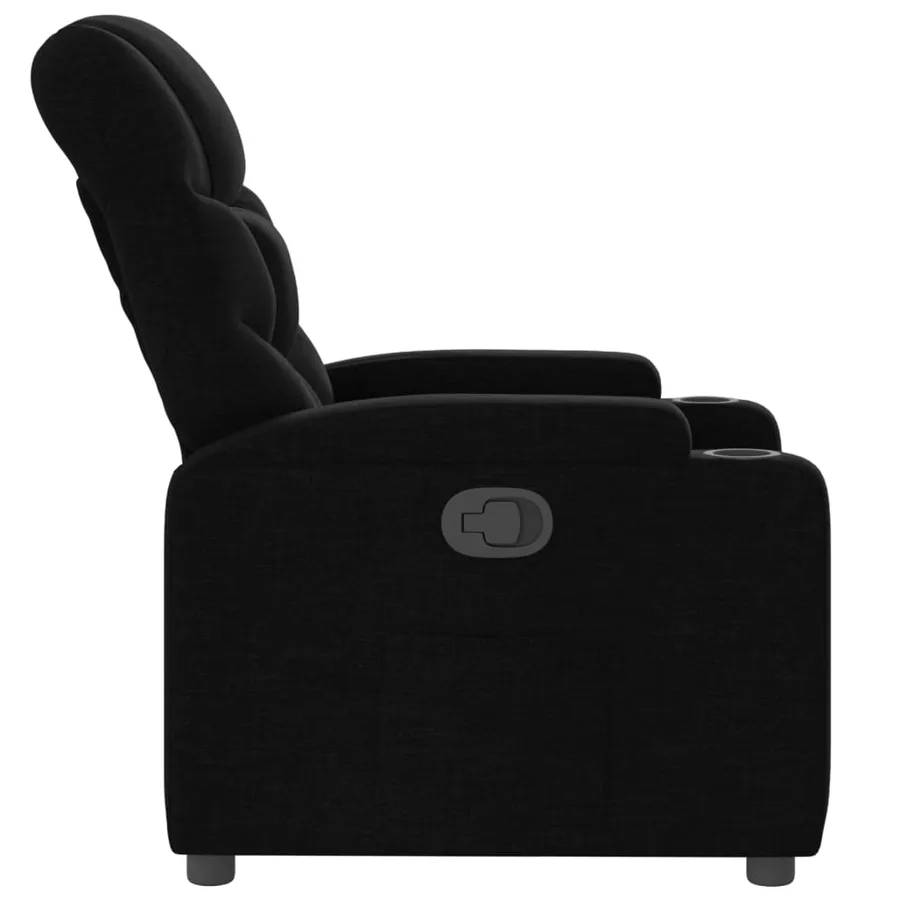 Fauteuil inclinable en tissu noir - 7