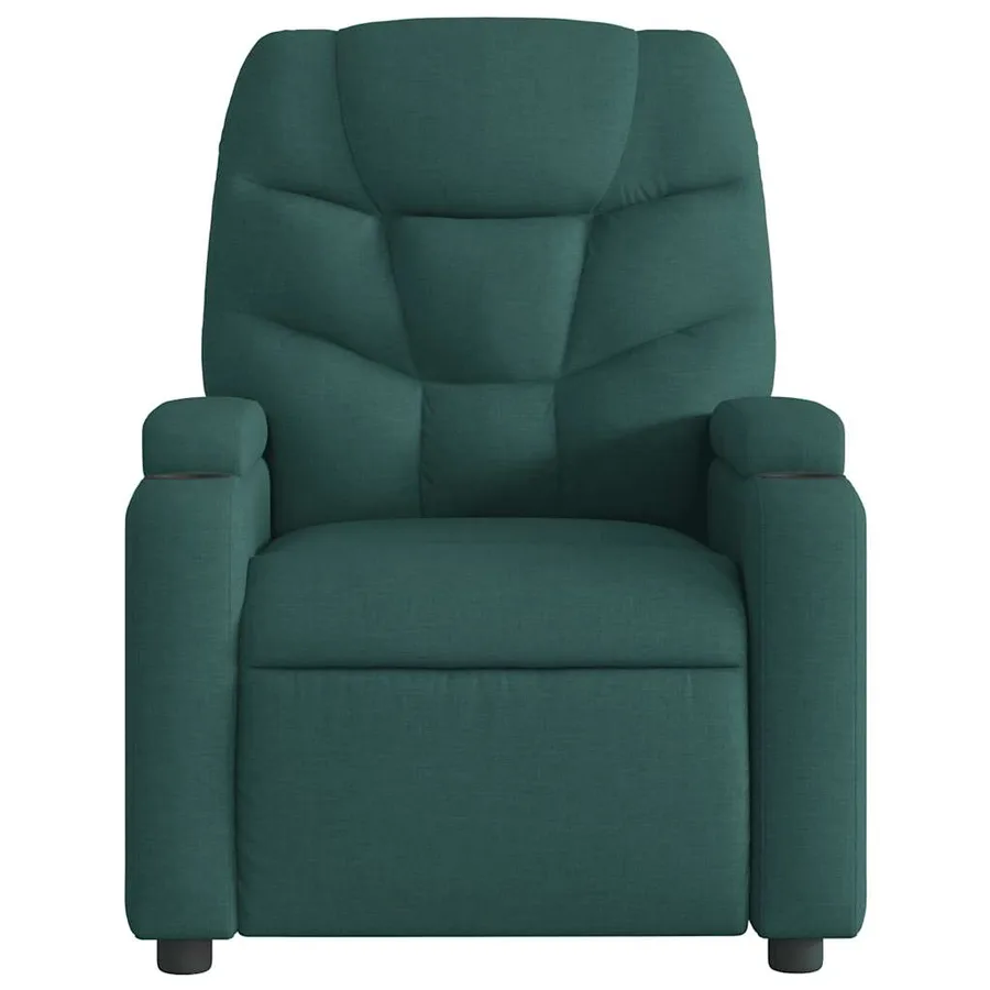 Fauteuil de massage inclinable Vert foncé Tissu - 5
