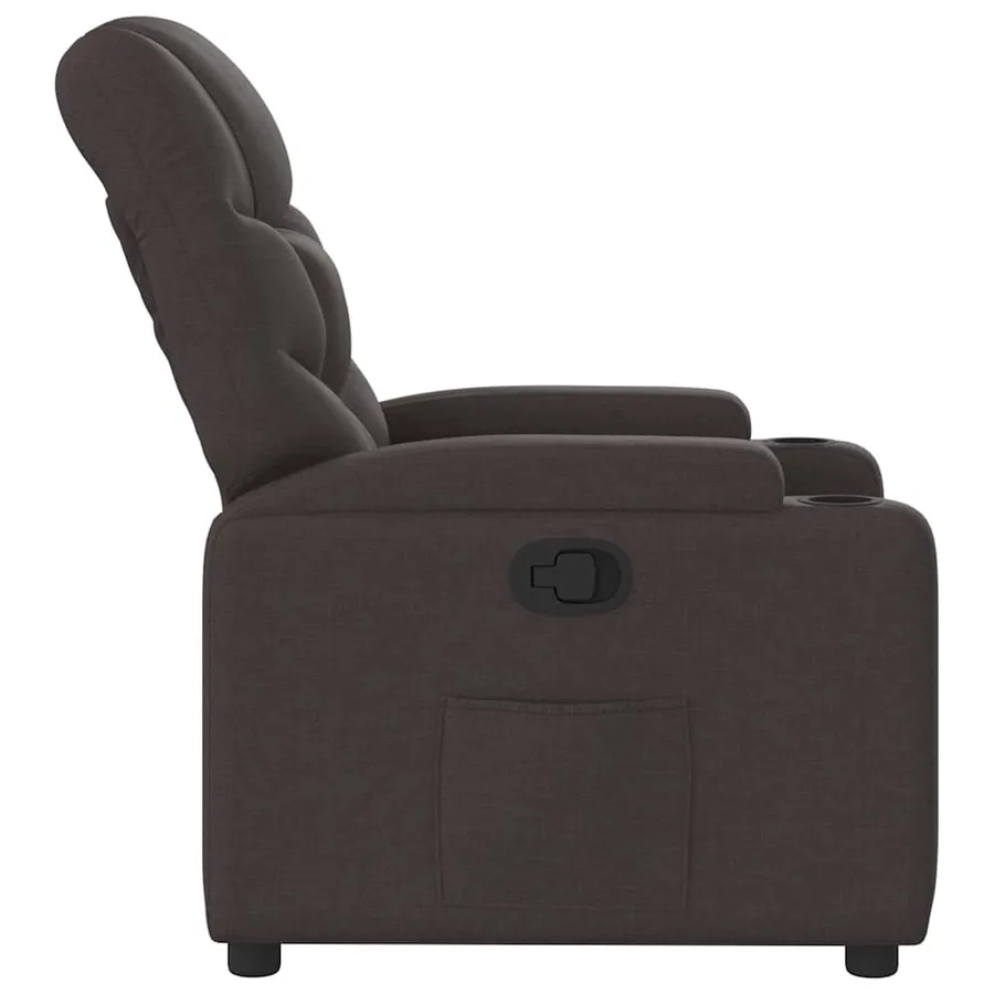 Fauteuil inclinable Marron foncé Tissu - 4