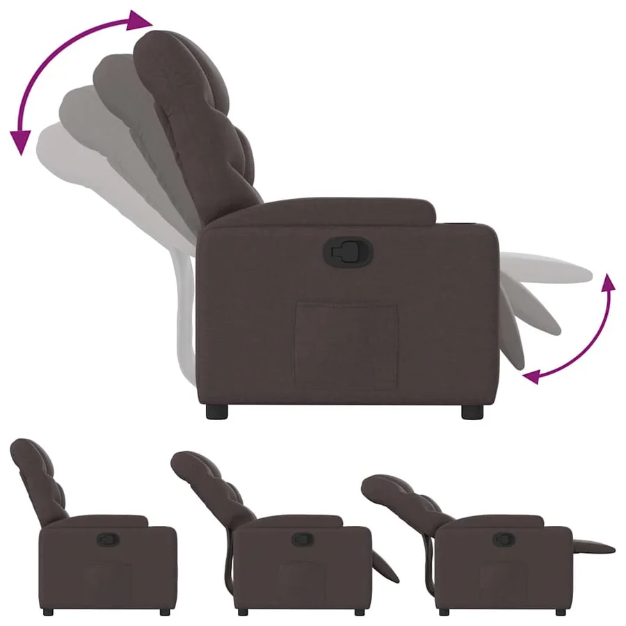 Fauteuil inclinable Marron foncé Tissu - 6