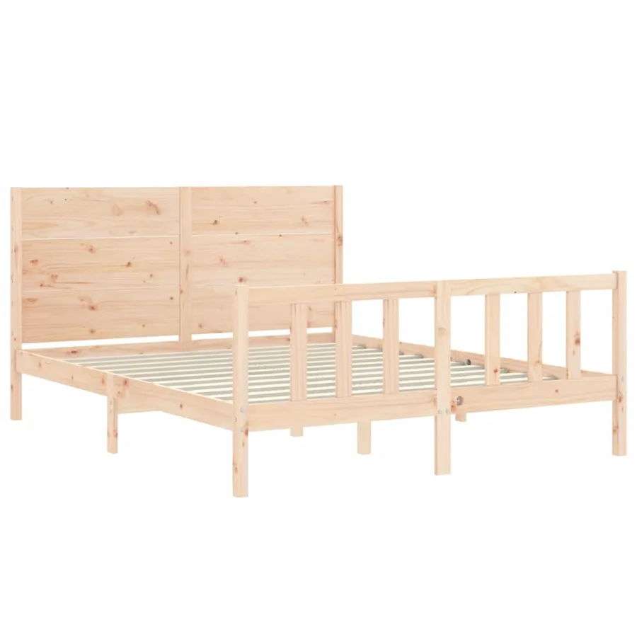 Cadre de lit sans matelas 160x200 cm bois massif de pin - 5