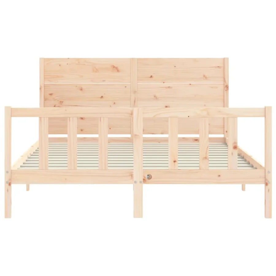 Cadre de lit sans matelas 160x200 cm bois massif de pin - 6