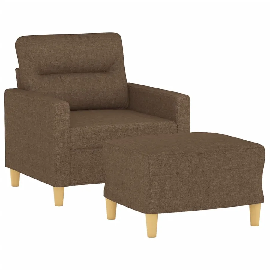 Fauteuil avec repose-pied Marron 60 cm Tissu - 3