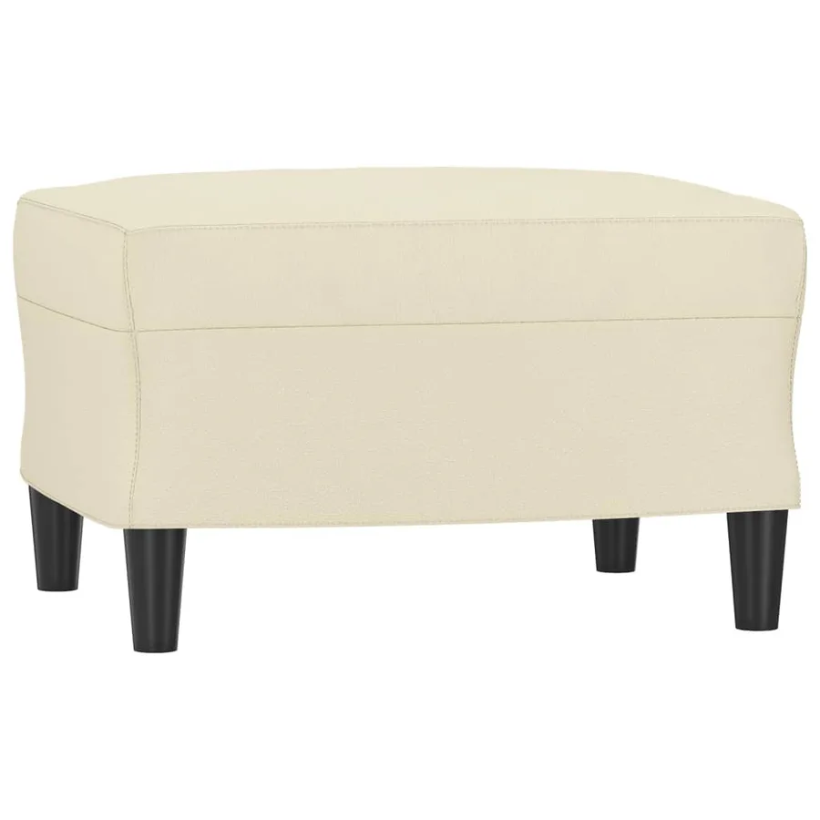 Fauteuil avec repose-pied Crème 60 cm Similicuir - 5