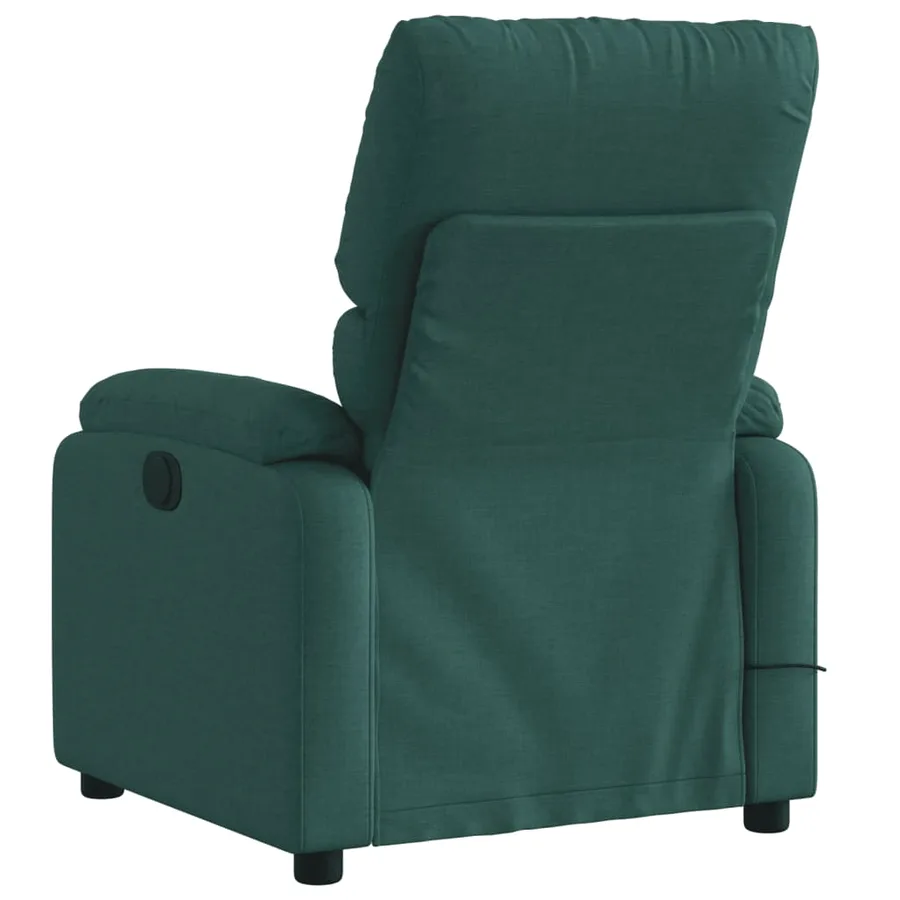 Fauteuil inclinable de massage vert foncé tissu - 4
