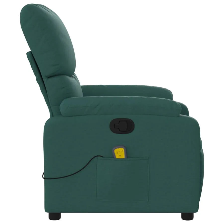 Fauteuil inclinable de massage vert foncé tissu - 8