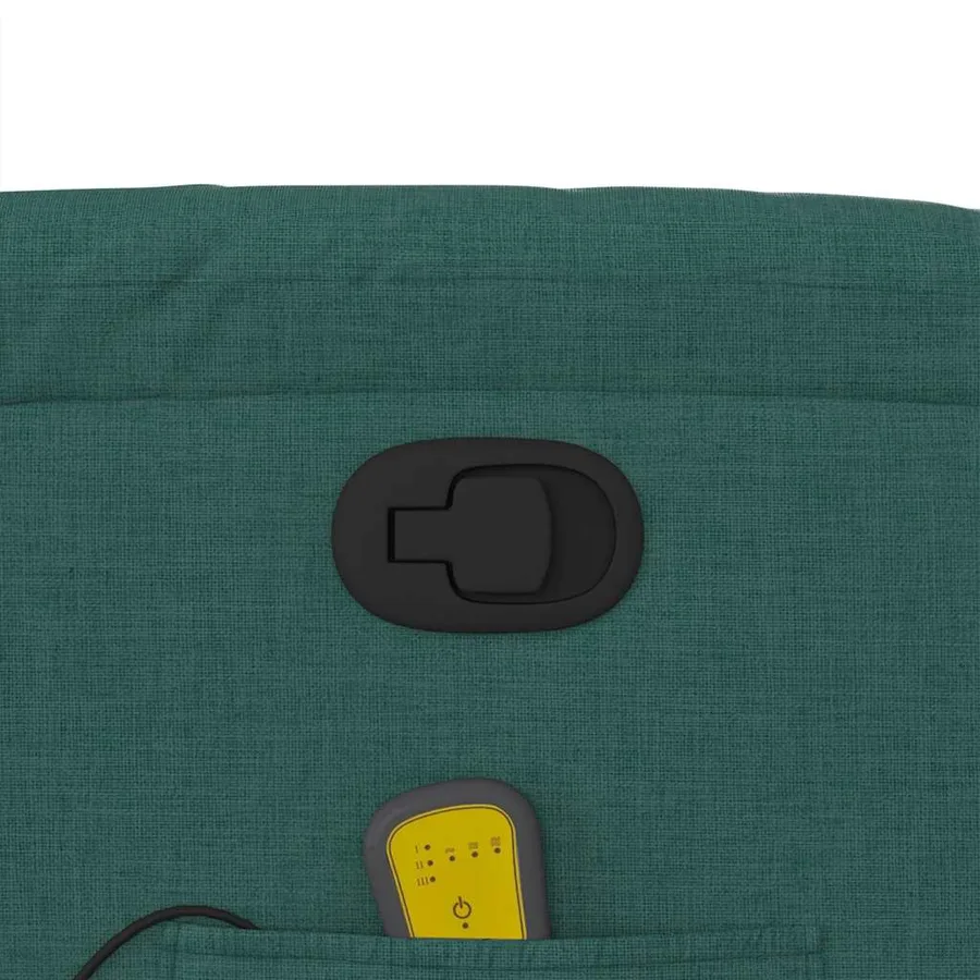 Fauteuil de massage inclinable Vert foncé Tissu - 11