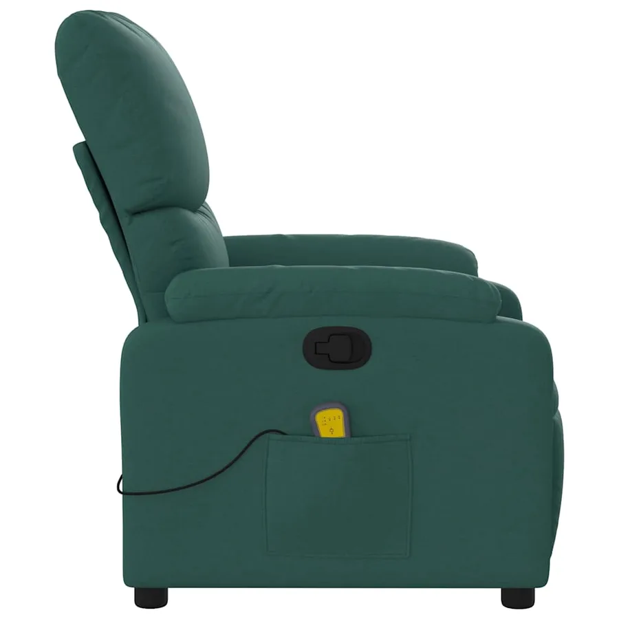 Fauteuil de massage inclinable Vert foncé Tissu - 6