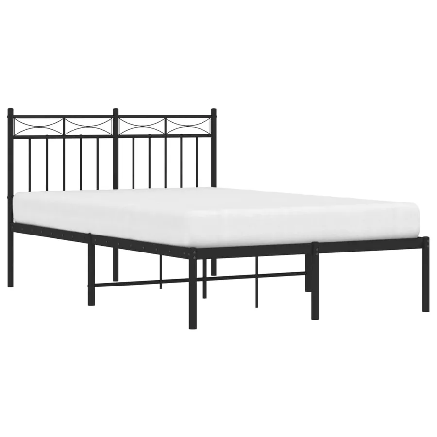 Cadre de lit métal sans matelas avec tête de lit noir 120x190cm - 3
