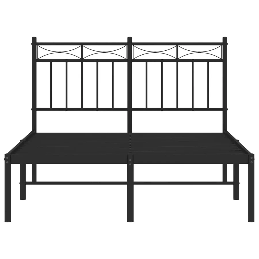 Cadre de lit métal sans matelas avec tête de lit noir 120x190cm - 5