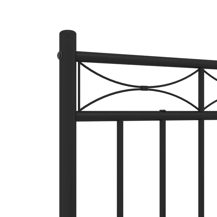 Cadre de lit métal sans matelas avec tête de lit noir 120x190cm - 8