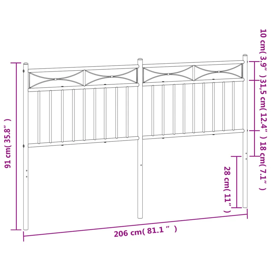 Tête de lit de remplacement métal blanc 200 cm - 6