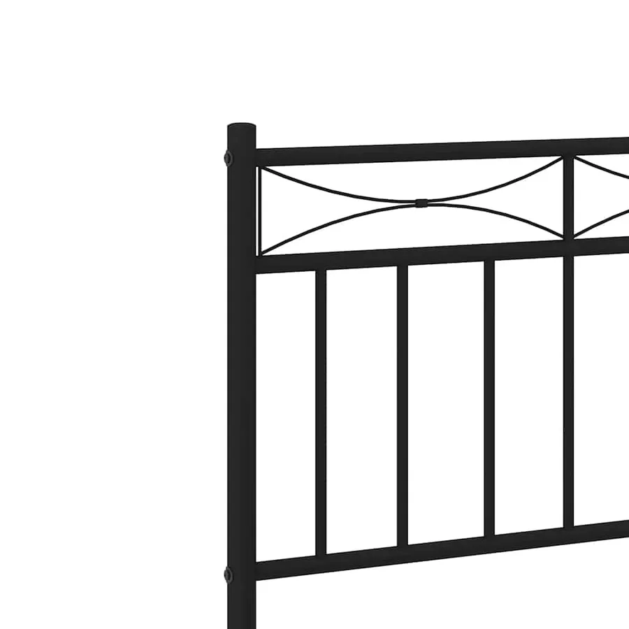 Cadre de lit métal sans matelas avec tête de lit noir 75x190 cm - 8