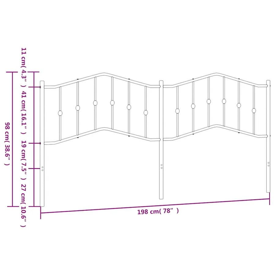 Tête de lit de remplacement métal blanc 193 cm - 7