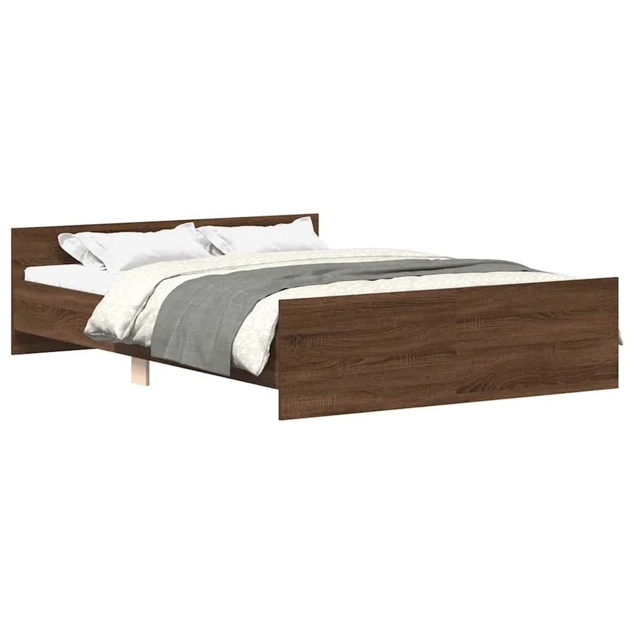Cadre de lit sans matelas chêne marron 140x190 cm - 2