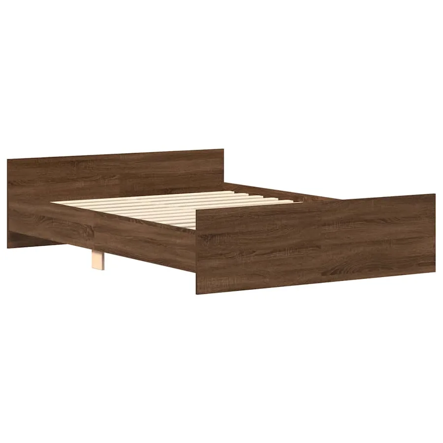 Cadre de lit sans matelas chêne marron 140x190 cm - 4
