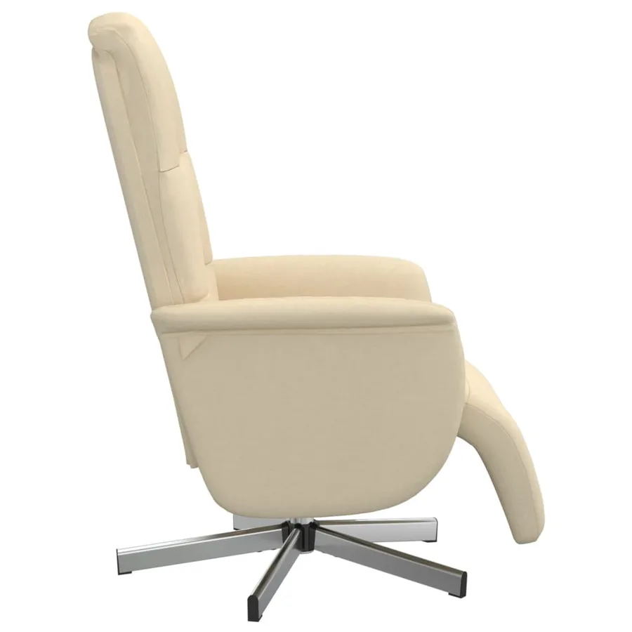 Fauteuil inclinable avec repose-pied crème tissu - 4