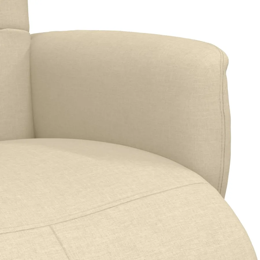 Fauteuil inclinable avec repose-pied crème tissu - 7