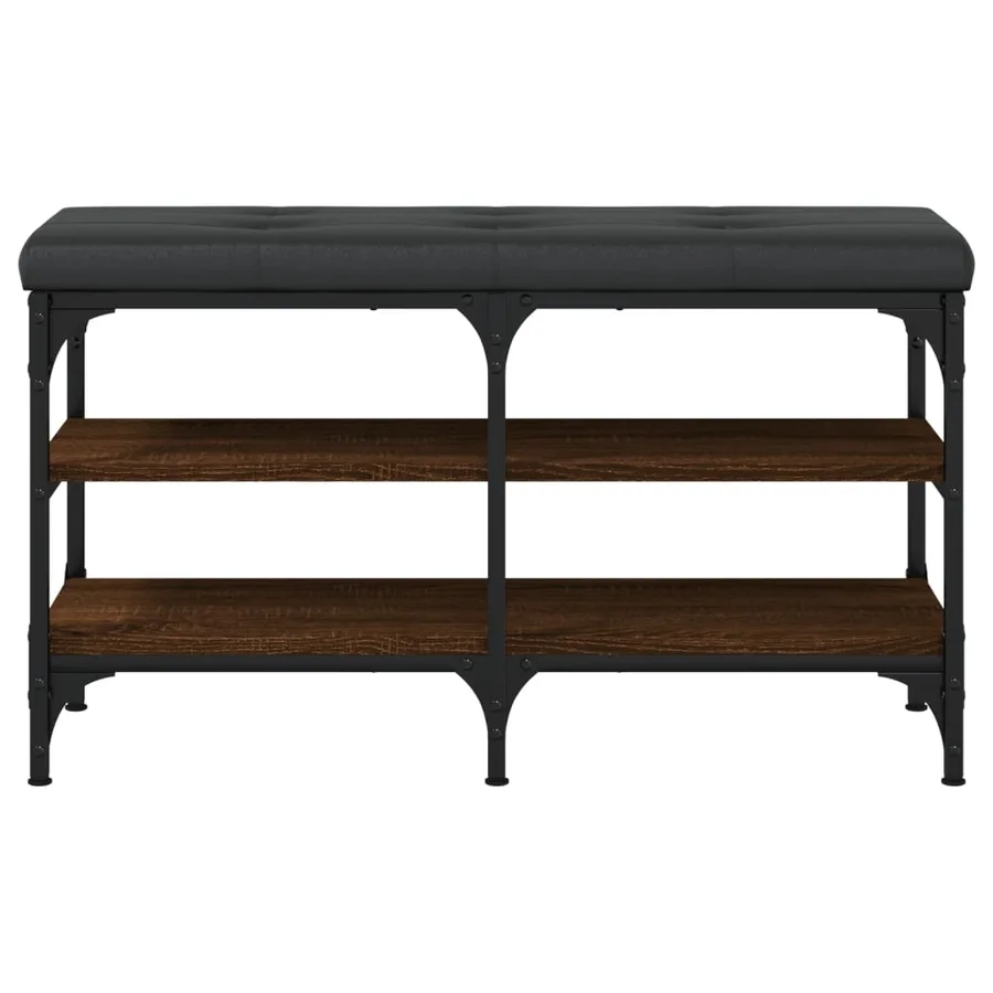 Banc à chaussures chêne marron 82x32x47 cm Bois d'ingénierie - 5