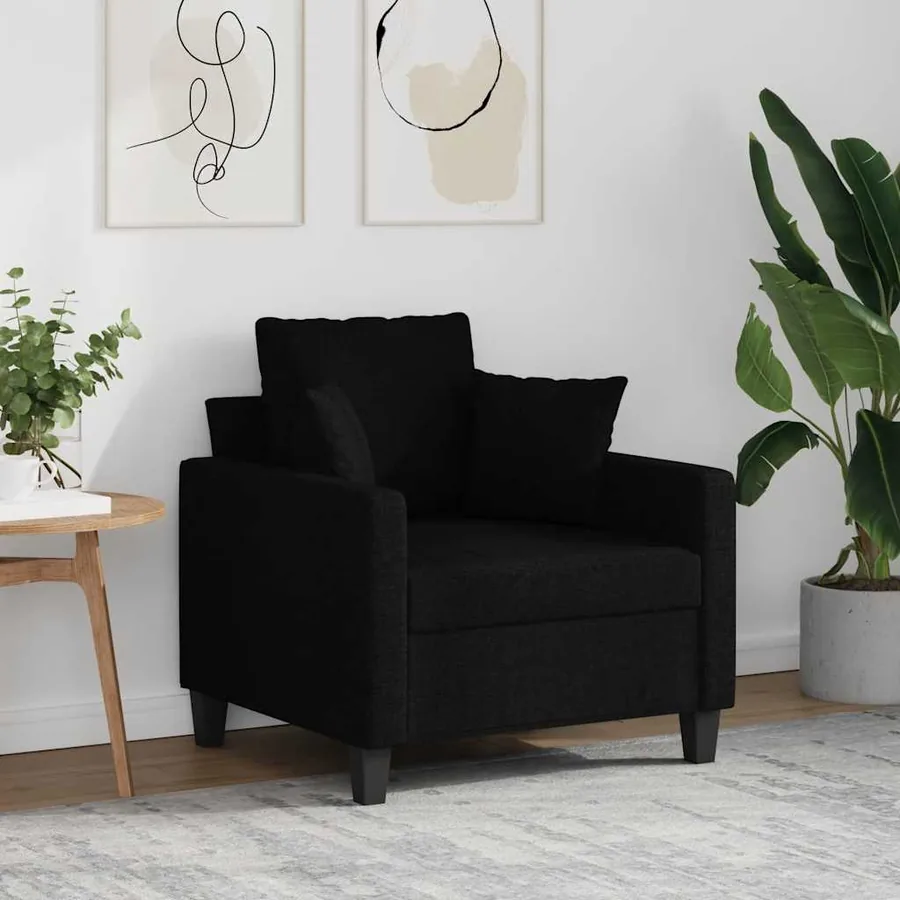 Fauteuil Noir 60 cm Tissu