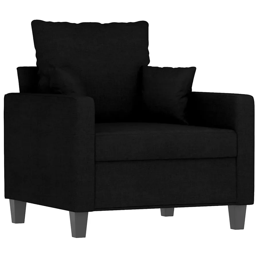 Fauteuil Noir 60 cm Tissu - 2