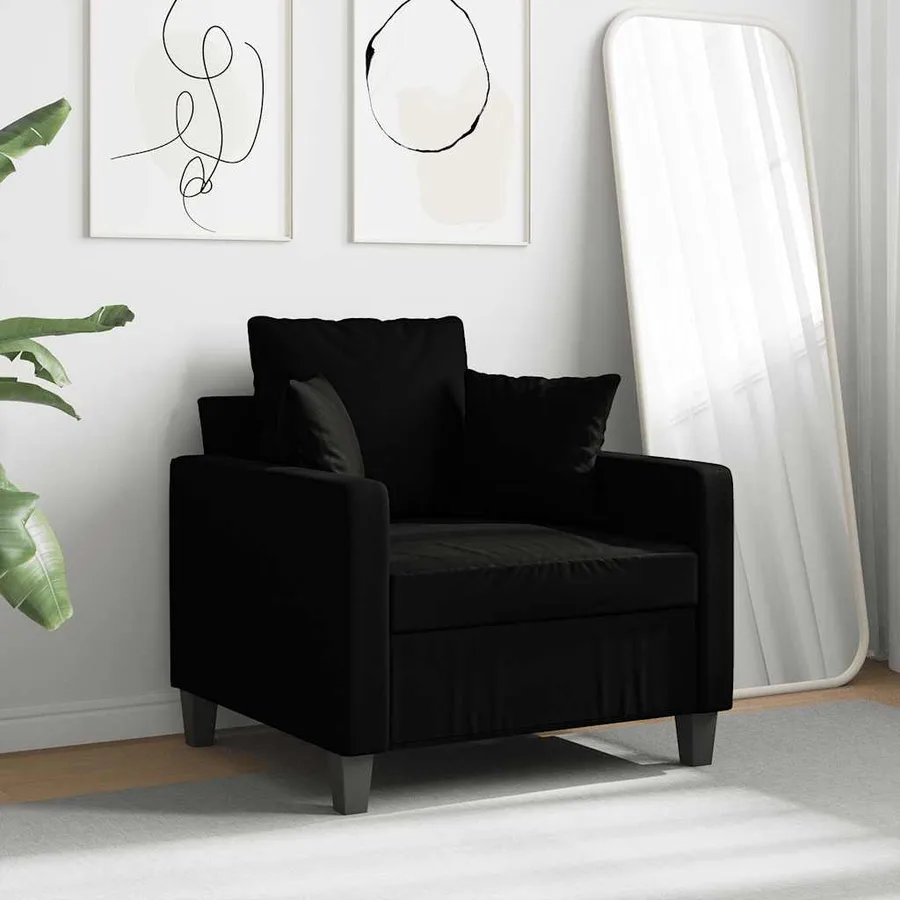 Fauteuil Noir 60 cm Tissu - 3