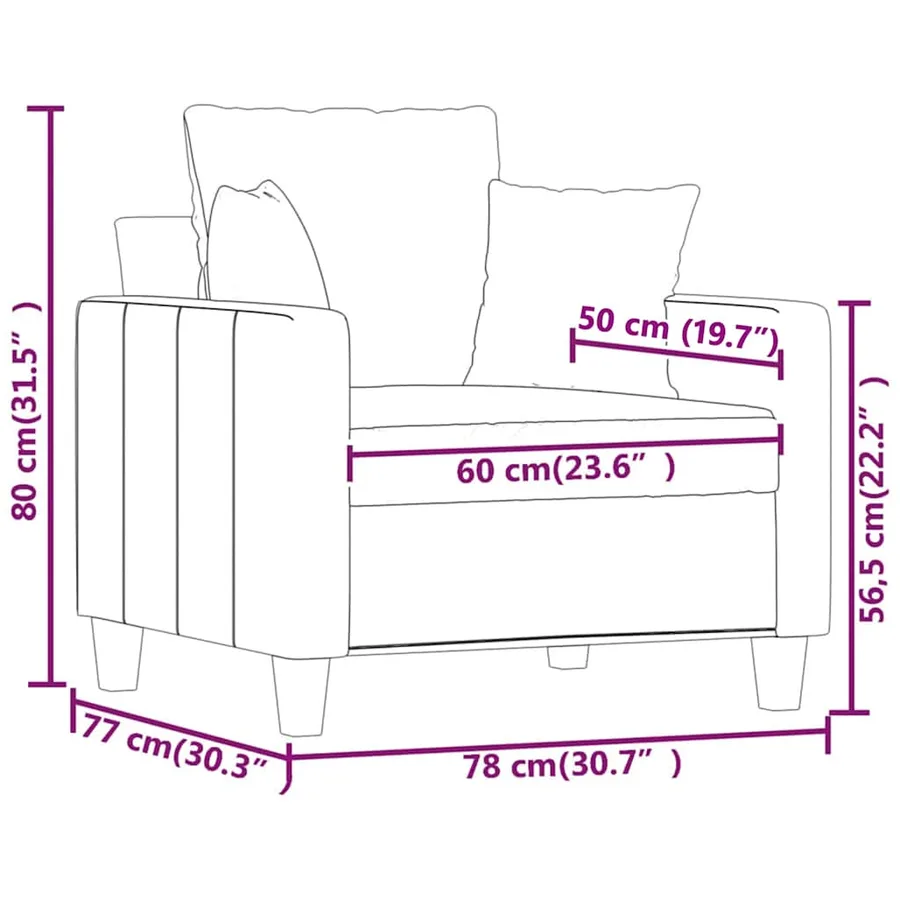 Fauteuil Noir 60 cm Tissu - 9