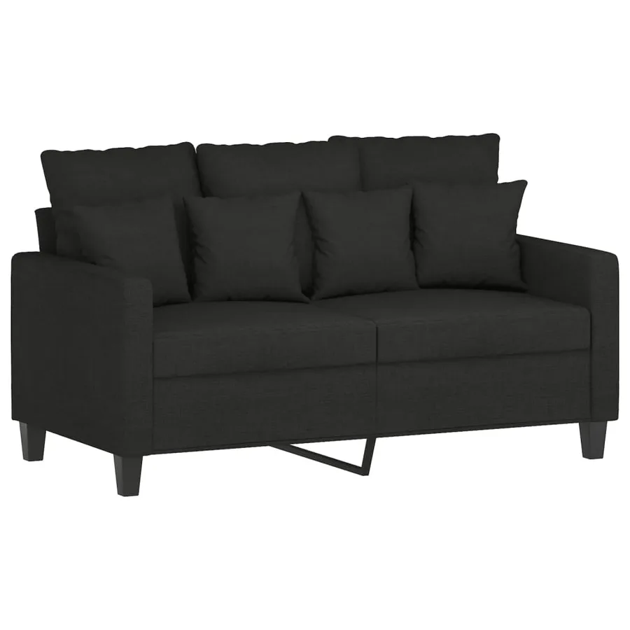 Ensemble de canapés 3 pcs avec coussins noir tissu - 5