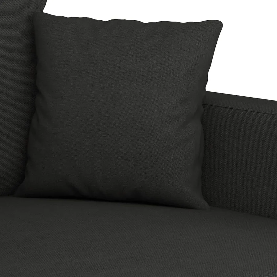 Ensemble de canapés 3 pcs avec coussins noir tissu - 6