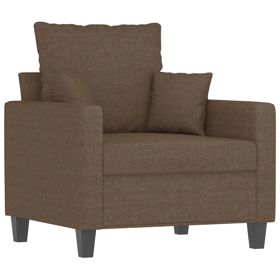 Ensemble de canapés 4 pcs avec coussins marron tissu - 3